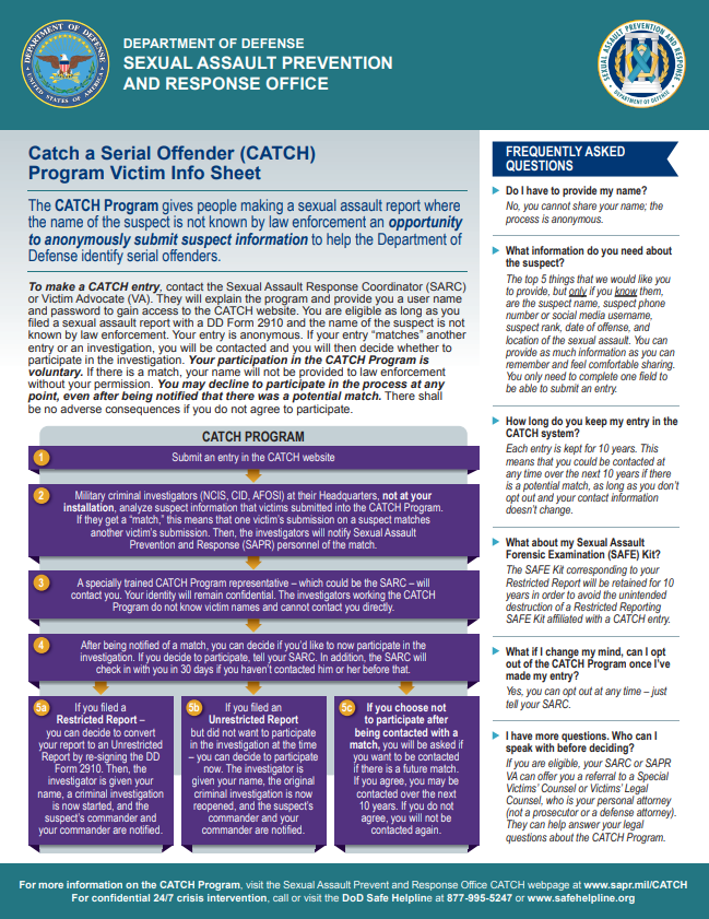 Image of CATCH Program Victim Info Sheet.  Click to download and print.